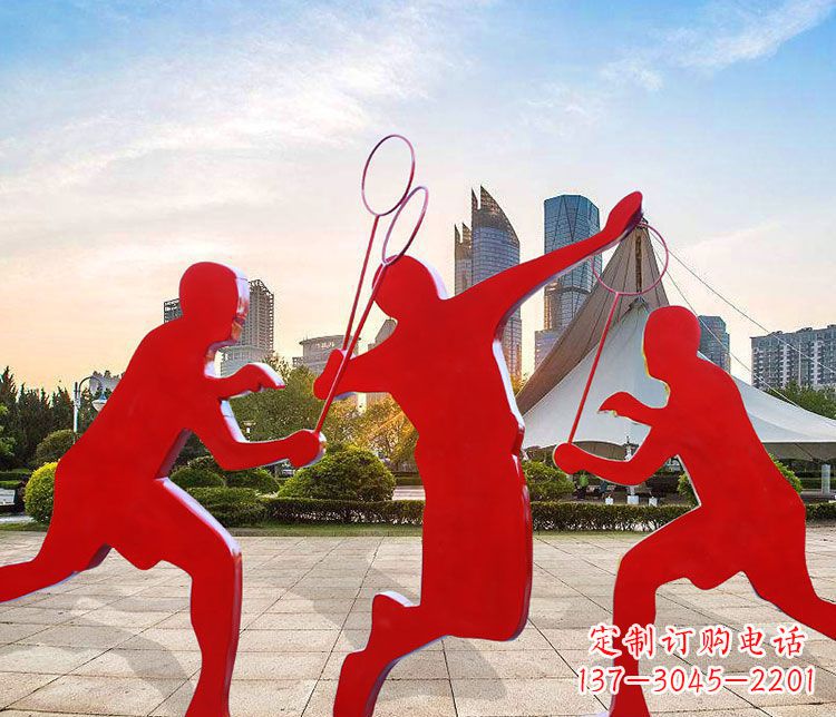 南阳羽毛球雕塑以不锈钢为原料的精美艺术品