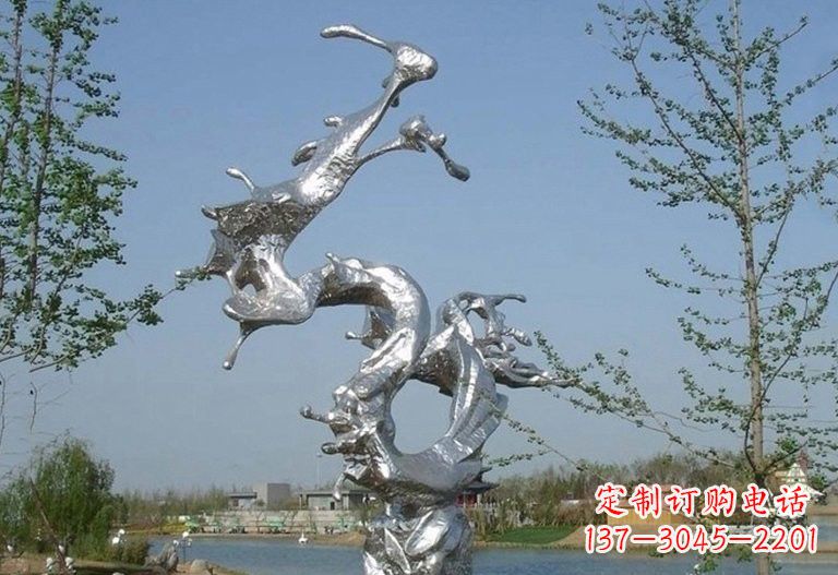 南阳不锈钢蛟龙出海雕塑