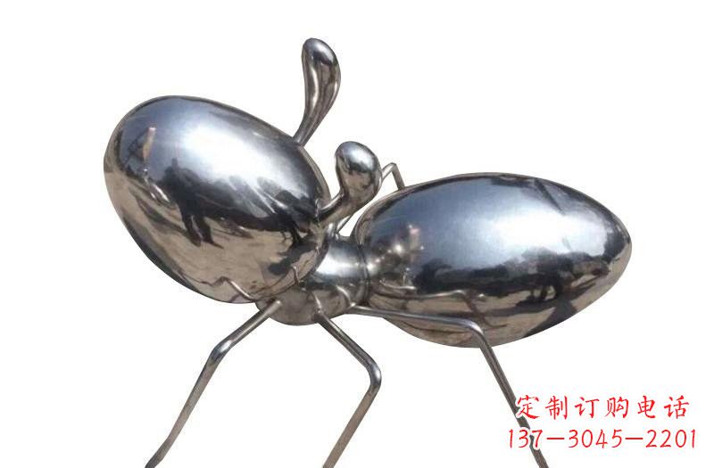 南阳不锈钢抽象镜面蚂蚁雕塑