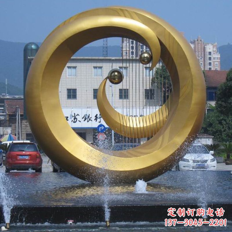 南阳不锈钢喷泉雕塑美丽与宁静