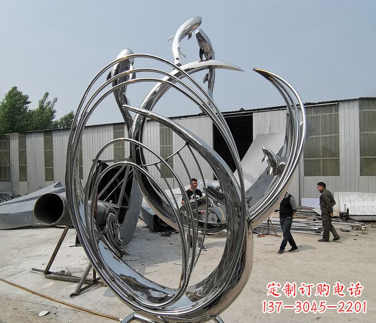 南阳精美不锈钢跃龙门雕塑