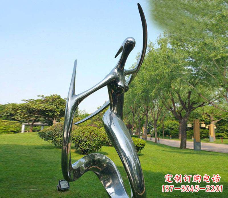 南阳不锈钢抽象美女跳舞雕塑 