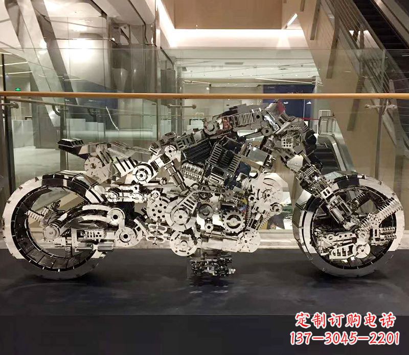 南阳不锈钢摩托车雕塑精美外形、优质材质