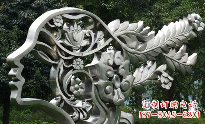 南阳不锈钢抽象美女头像雕塑
