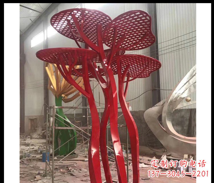 南阳不锈钢蘑菇景观雕塑
