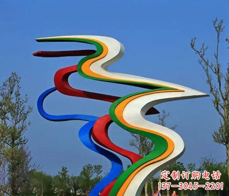 南阳精美不锈钢飘带雕塑