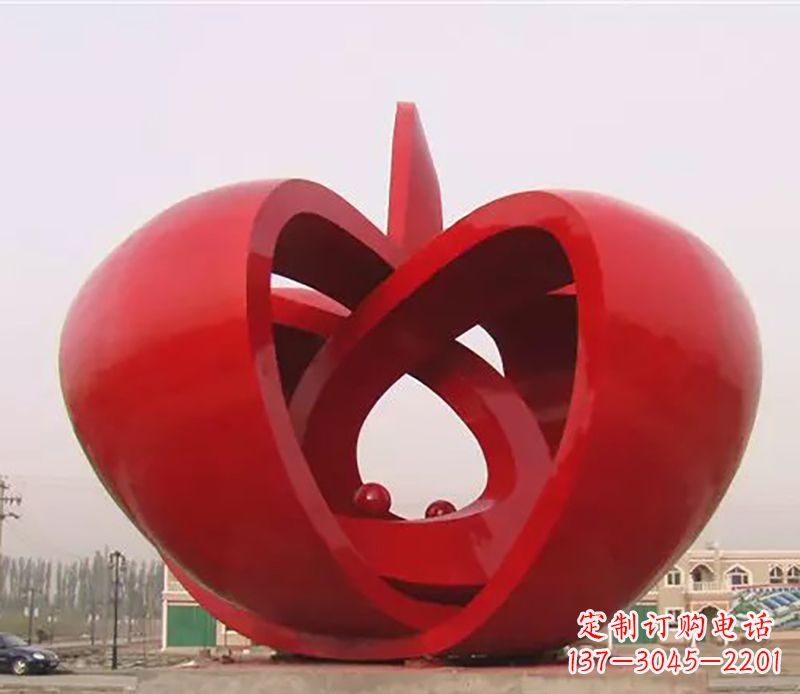 南阳精致的不锈钢苹果雕塑