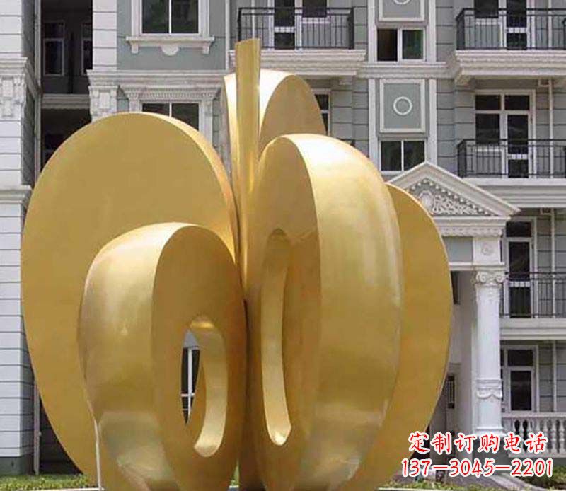 南阳不锈钢苹果雕塑极具视觉震撼力