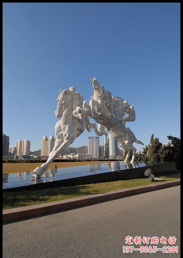 南阳不锈钢骑马雕塑精美的艺术品
