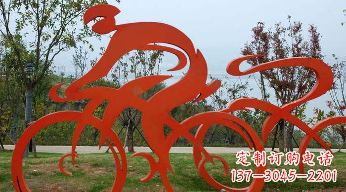 南阳不锈钢自行车雕塑捕捉运动精神