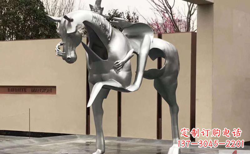南阳不锈钢抽象人骑马雕塑