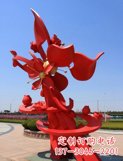 南阳不锈钢石榴花雕塑艺术与美学的完美结合