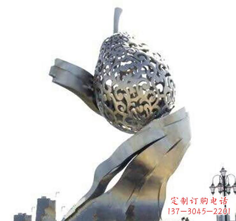 南阳不锈钢梨雕塑艺术结合精美外形