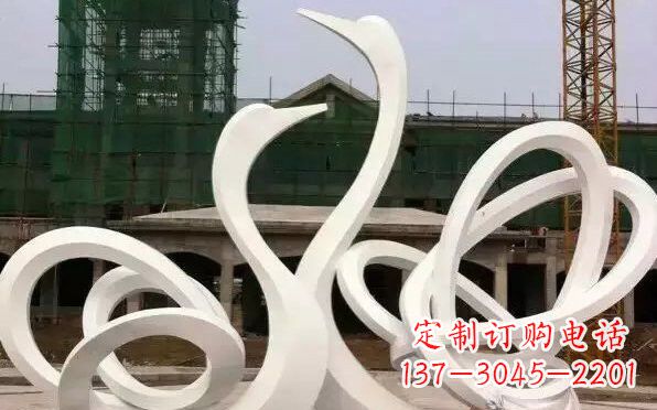 南阳不锈钢天鹅雕塑美丽而优雅