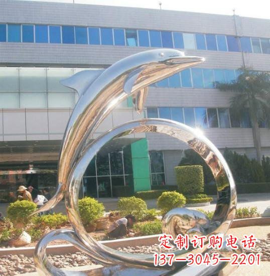 南阳不锈钢海豚雕塑精致而灵动