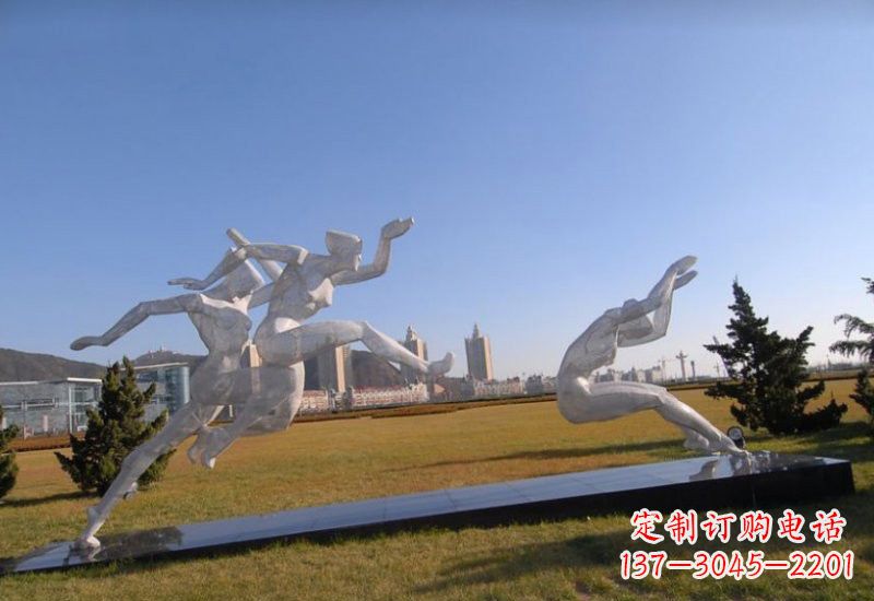 南阳不锈钢抽象跳远的运动员雕塑