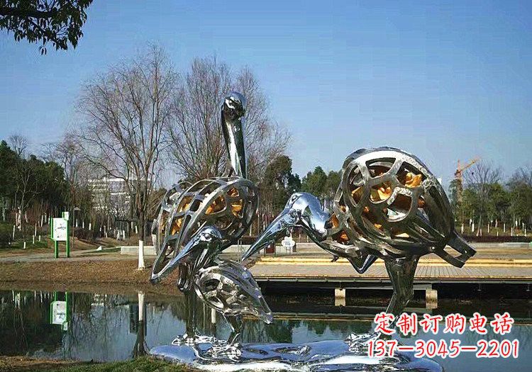 南阳不锈钢仙鹤雕塑气质高雅、美轮美奂