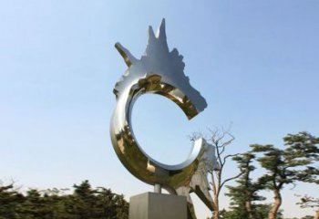南阳不锈钢抽象龙头雕塑
