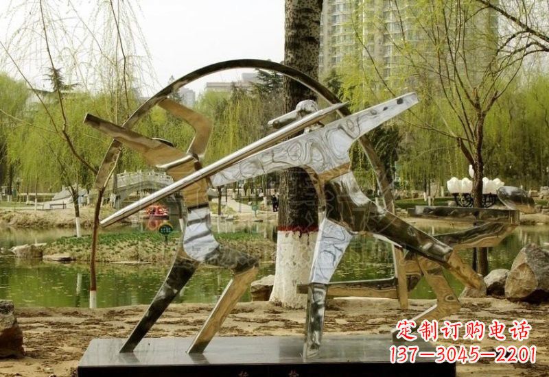 南阳不锈钢运动员雕塑