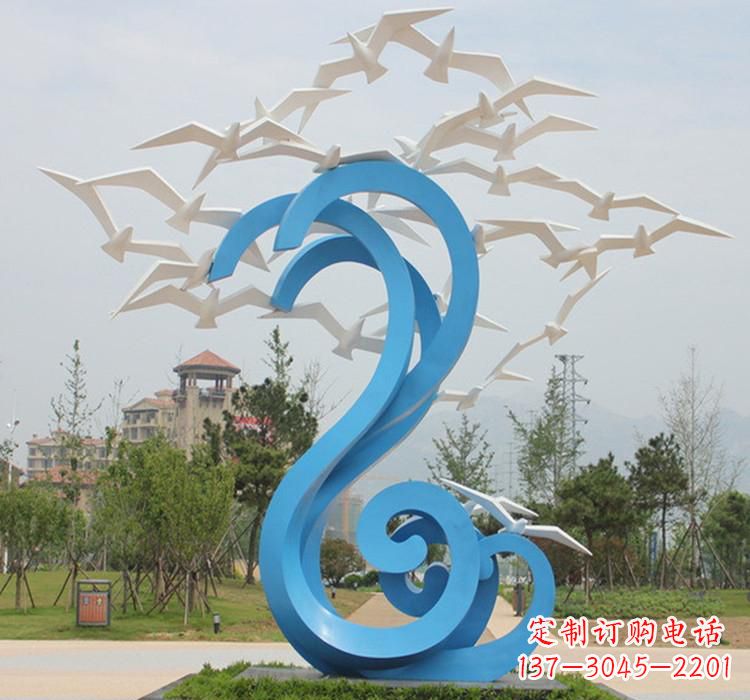 南阳新题目精美不锈钢大雁雕塑