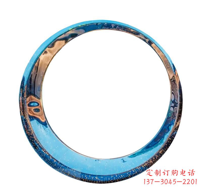 南阳不锈钢创意景观圆环雕塑——美化城市的创意艺术