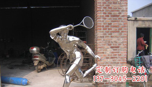 南阳不锈钢打羽毛球雕塑 (2)