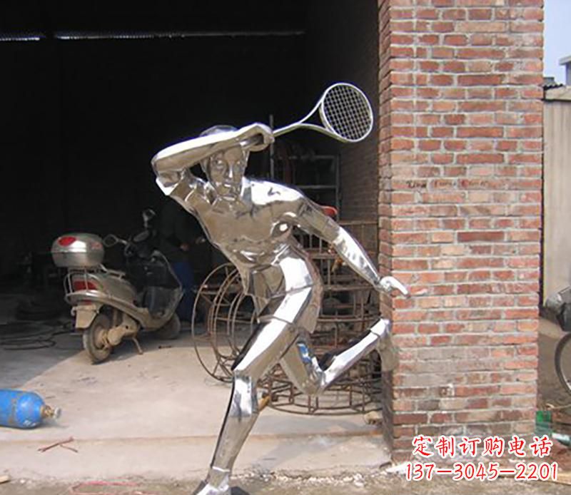 南阳不锈钢打羽毛球雕塑