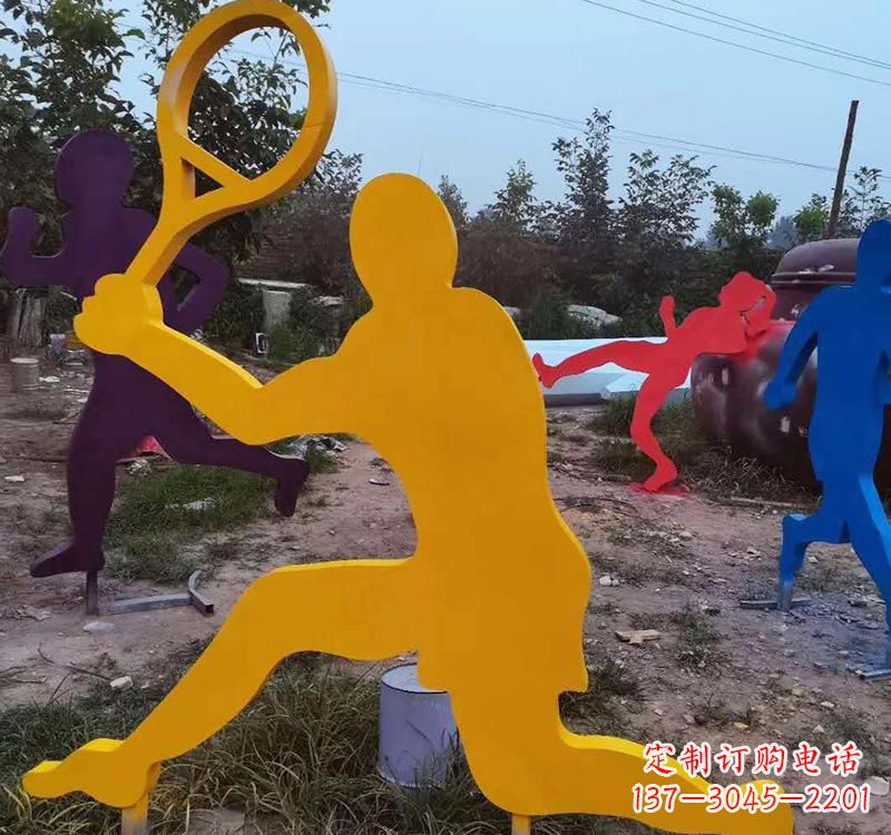 南阳不锈钢打羽毛球雕塑2