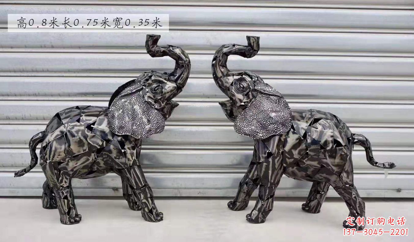 南阳不锈钢大象动物户外摆件