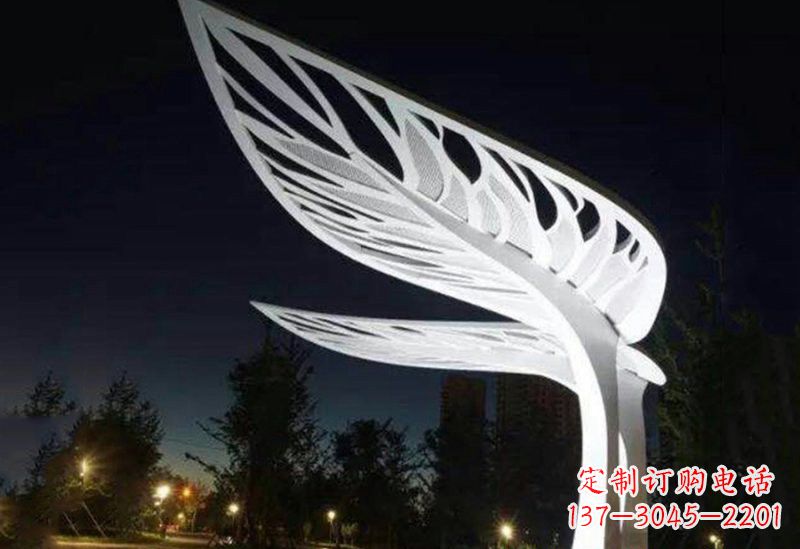 南阳不锈钢大型树叶雕塑