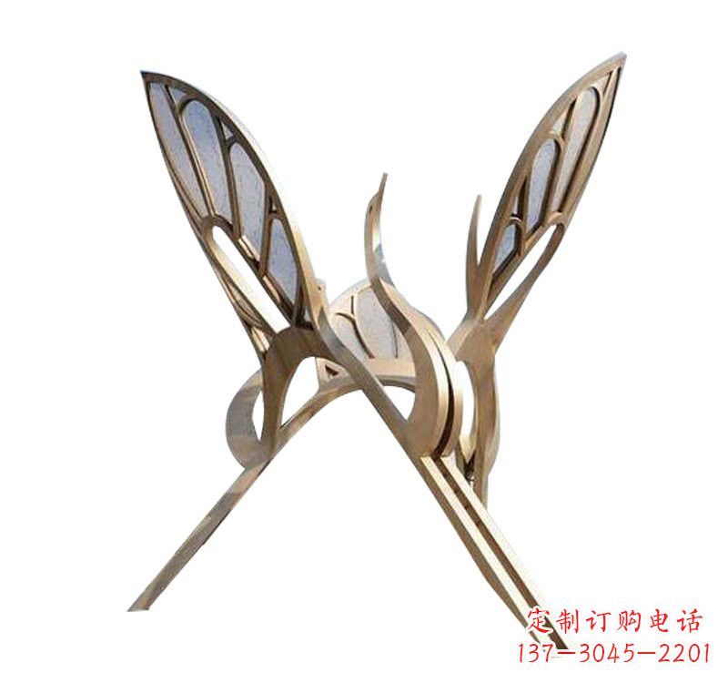 南阳不锈钢大型抽象仙鹤雕塑