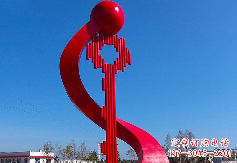 南阳不锈钢大型抽象钥匙雕塑