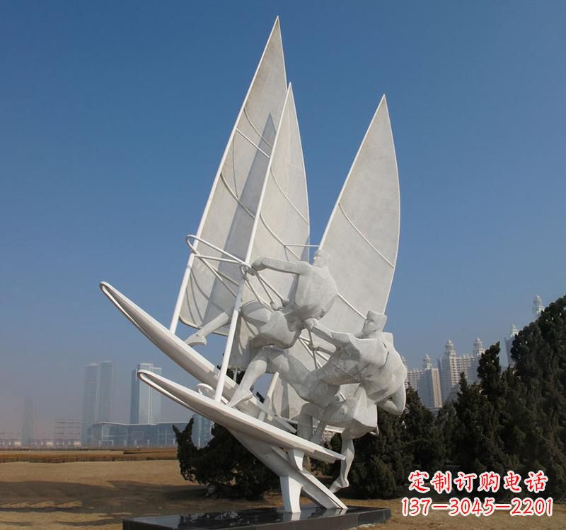 南阳不锈钢大型帆船雕塑海洋精神的象征
