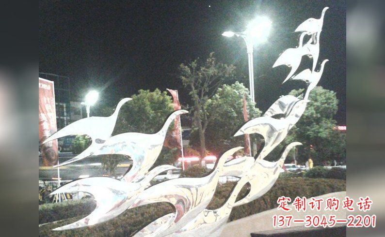 南阳不锈钢大雁雕塑——灿烂的翱翔