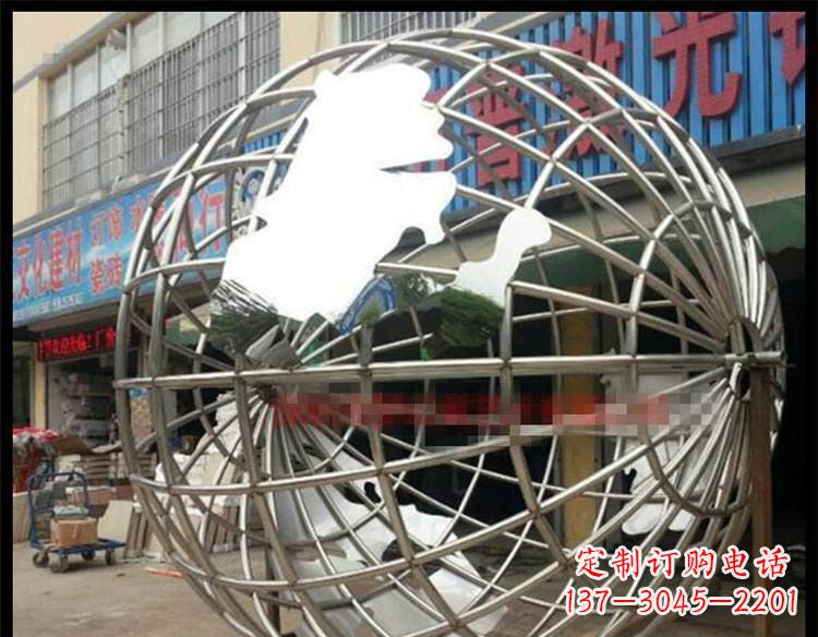 南阳不锈钢地球公园景观雕塑 (2)