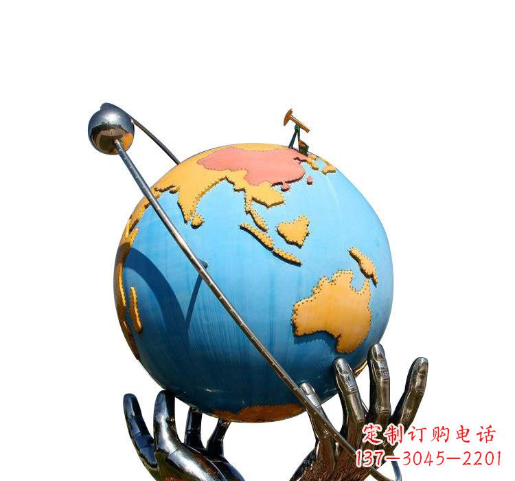 南阳不锈钢地球雕塑象征着世界和平