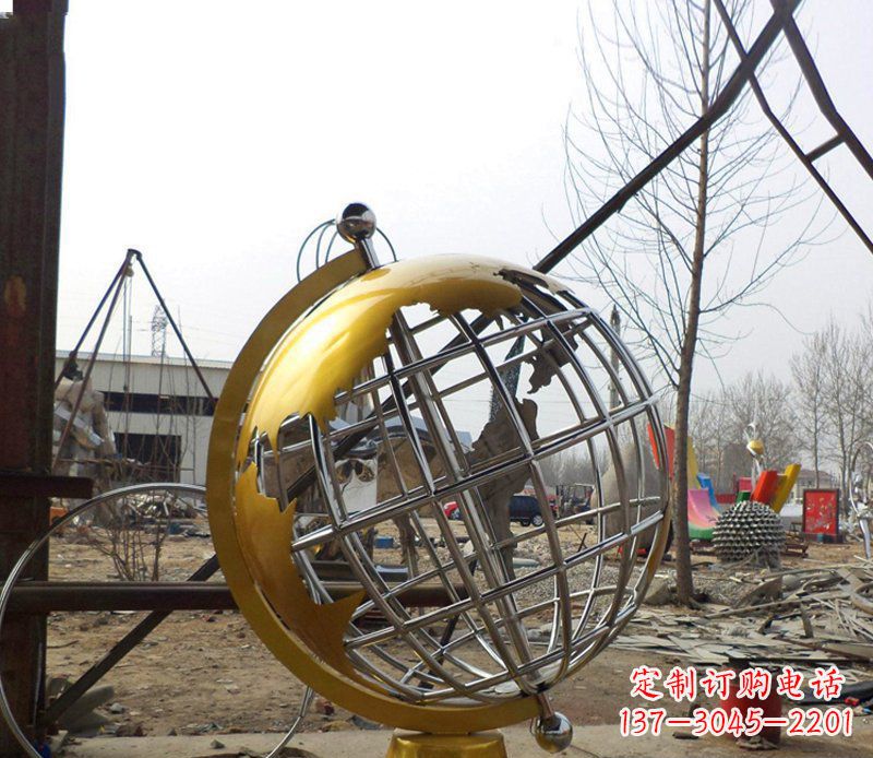 南阳不锈钢地球仪雕塑象征着美好未来