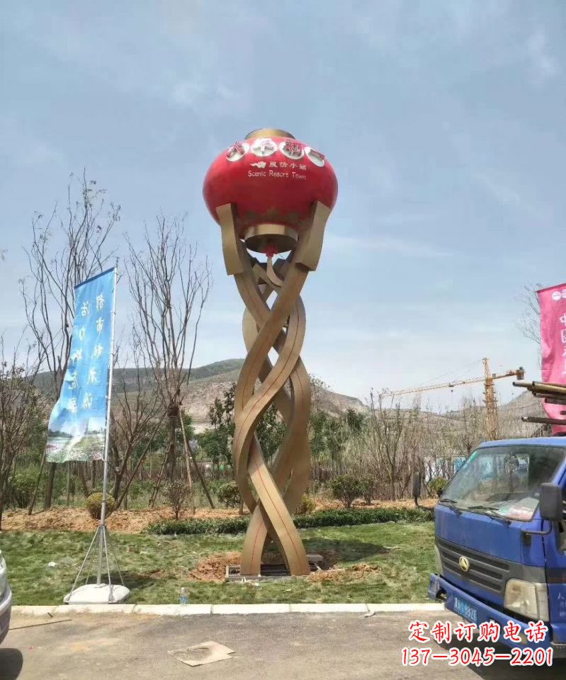 南阳不锈钢灯笼雕塑灯笼照亮未来