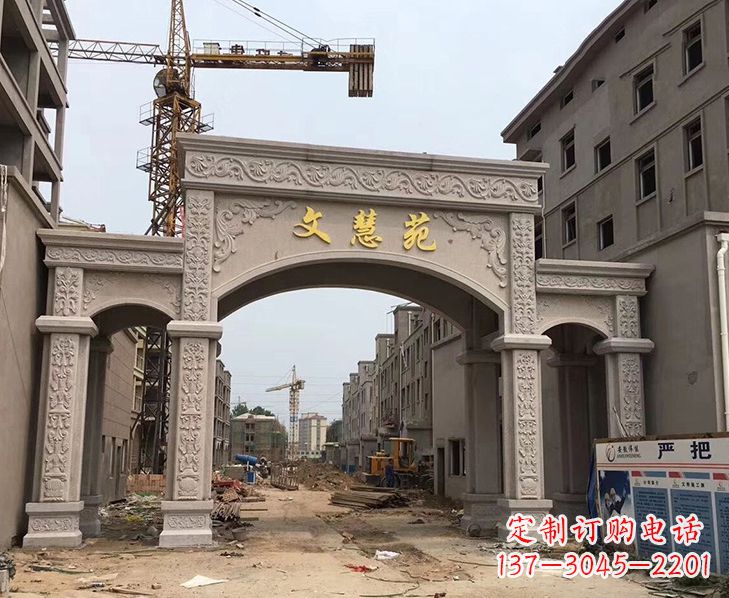 南阳艺术精美的不锈钢牌坊雕塑
