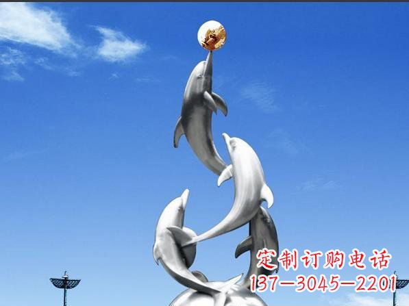 南阳不锈钢海豚雕塑精致美观的艺术品