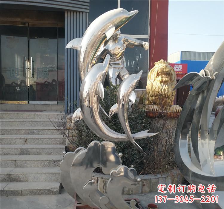 南阳不锈钢海豚雕塑——精美外观,传递环保理念