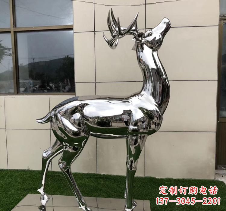 南阳不锈钢动物梅花鹿雕塑美观耐用