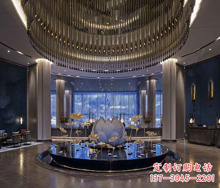 南阳不锈钢锻造荷花装饰雕塑112