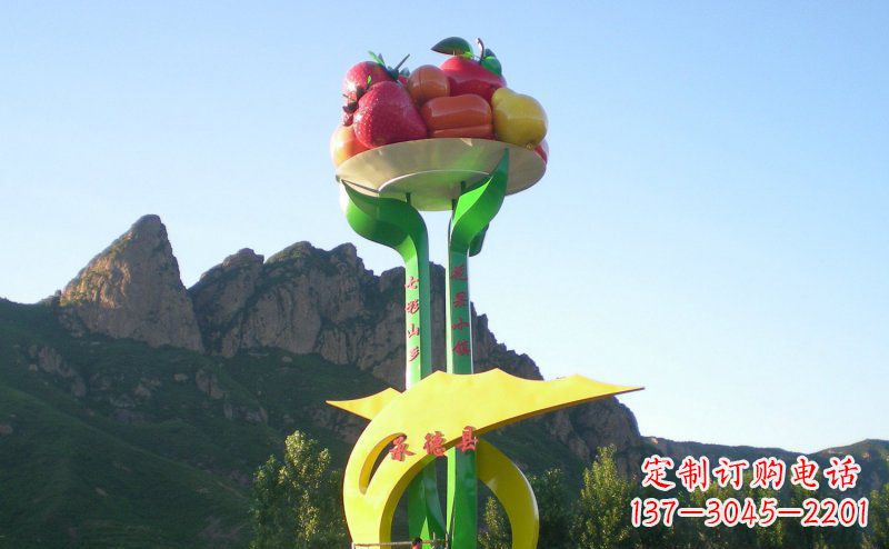 南阳不锈钢锻造苹果雕塑