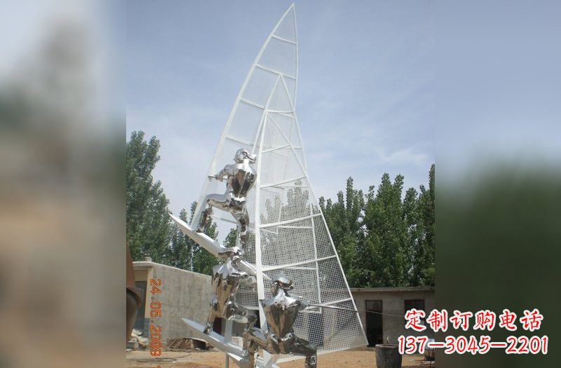 南阳不锈钢帆船雕塑精美的艺术品