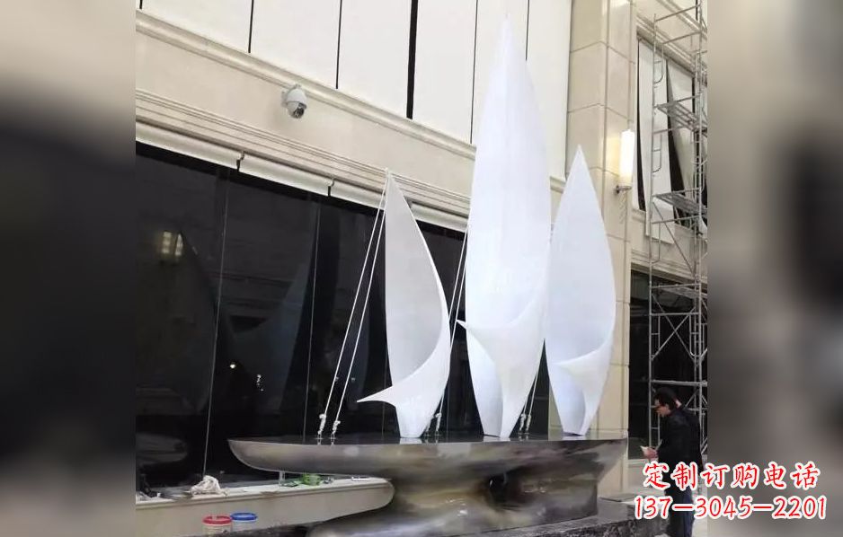 南阳不锈钢帆船海洋迷人的雕塑