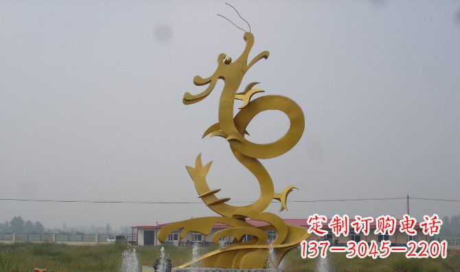 南阳不锈钢飞龙雕塑精美传承中华文化
