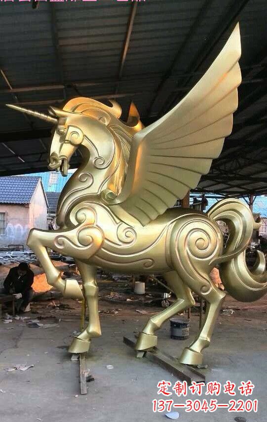 南阳不锈钢独角兽雕塑铸造精美绝伦