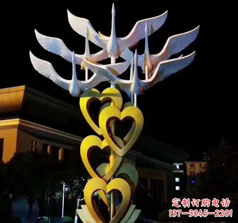 南阳不锈钢飞翔大雁雕塑