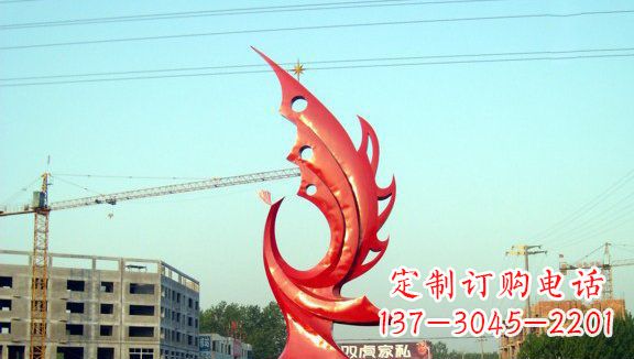南阳凤凰城市的不锈钢雕塑
